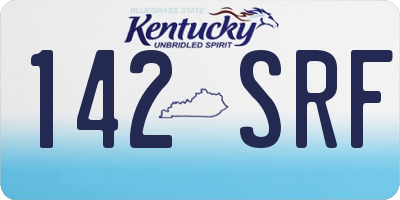KY license plate 142SRF