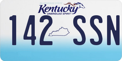 KY license plate 142SSN