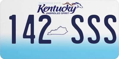 KY license plate 142SSS