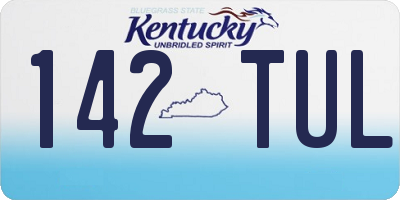 KY license plate 142TUL