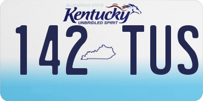 KY license plate 142TUS