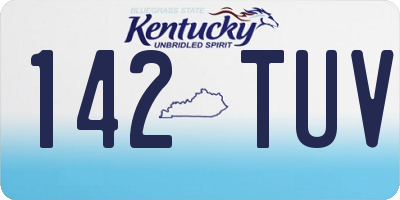 KY license plate 142TUV