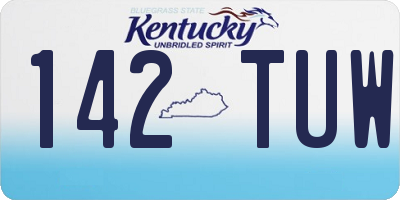 KY license plate 142TUW