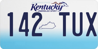 KY license plate 142TUX
