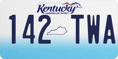 KY license plate 142TWA
