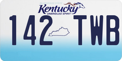 KY license plate 142TWB