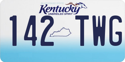 KY license plate 142TWG