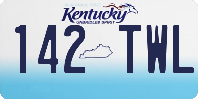 KY license plate 142TWL