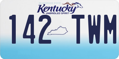 KY license plate 142TWM