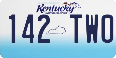 KY license plate 142TWO