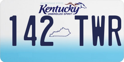 KY license plate 142TWR