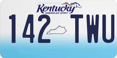 KY license plate 142TWU