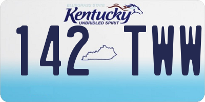 KY license plate 142TWW