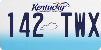 KY license plate 142TWX