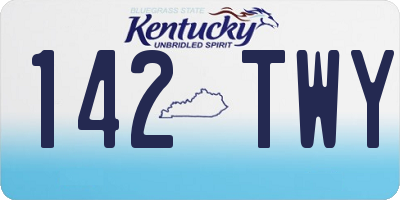 KY license plate 142TWY