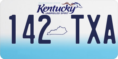 KY license plate 142TXA