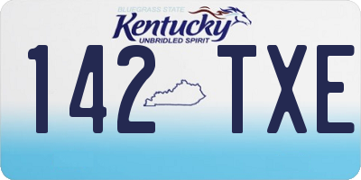 KY license plate 142TXE