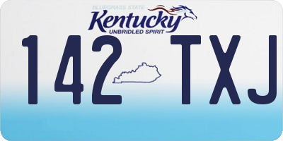 KY license plate 142TXJ