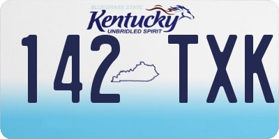 KY license plate 142TXK