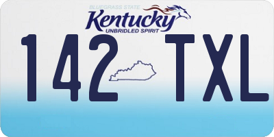 KY license plate 142TXL