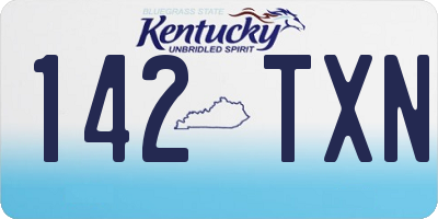 KY license plate 142TXN
