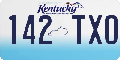 KY license plate 142TXO
