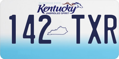 KY license plate 142TXR