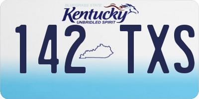 KY license plate 142TXS