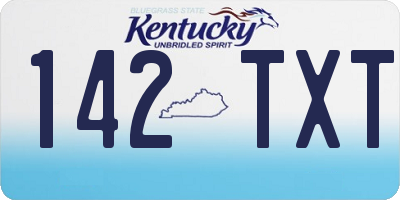 KY license plate 142TXT