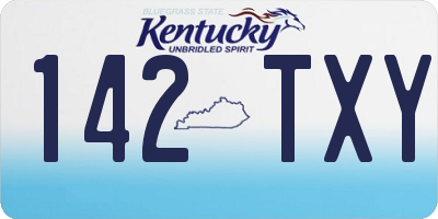 KY license plate 142TXY