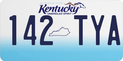 KY license plate 142TYA