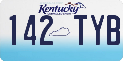 KY license plate 142TYB