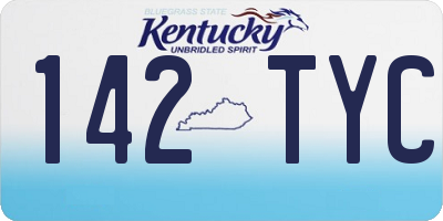 KY license plate 142TYC