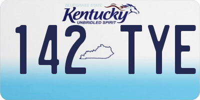 KY license plate 142TYE