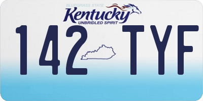 KY license plate 142TYF