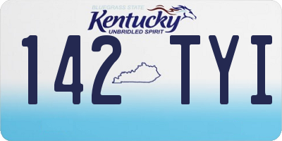 KY license plate 142TYI