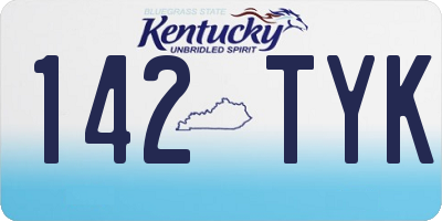 KY license plate 142TYK