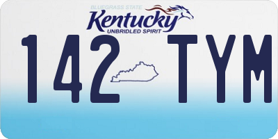 KY license plate 142TYM