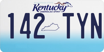 KY license plate 142TYN
