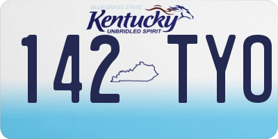 KY license plate 142TYO