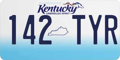 KY license plate 142TYR