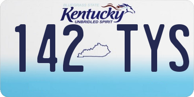 KY license plate 142TYS