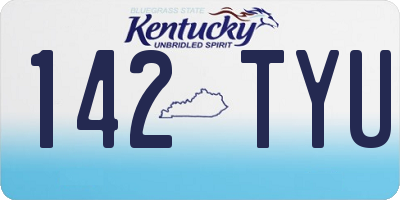 KY license plate 142TYU