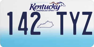 KY license plate 142TYZ