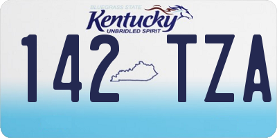 KY license plate 142TZA