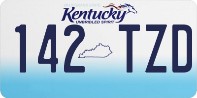 KY license plate 142TZD