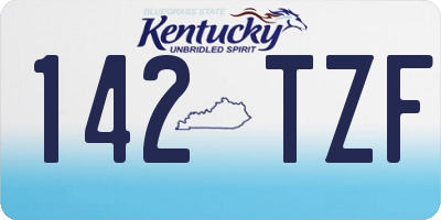 KY license plate 142TZF