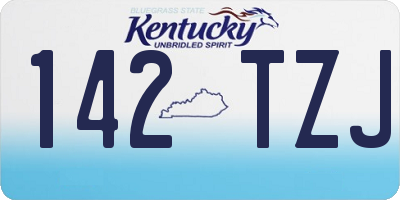 KY license plate 142TZJ