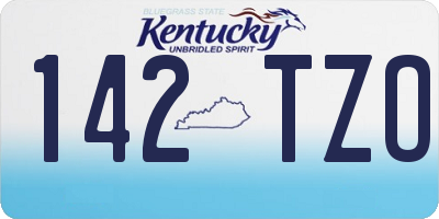 KY license plate 142TZO