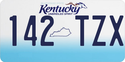 KY license plate 142TZX